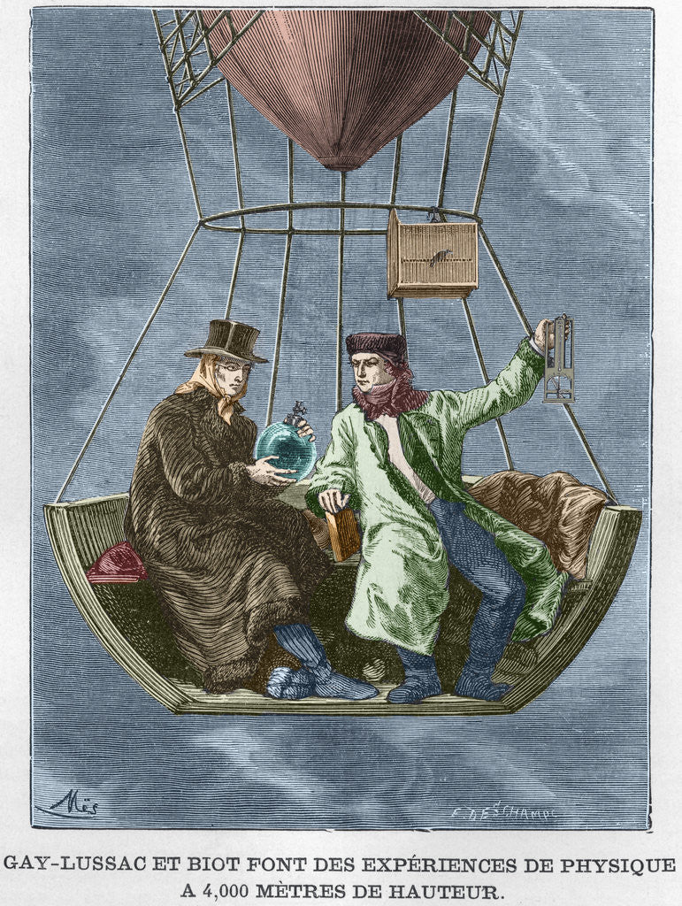 Detail of Gay-Lussac et Biot font des experiences de physique by Anonymous