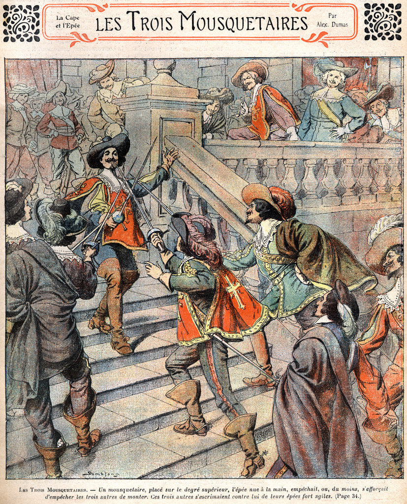 Detail of Les Trois Mousquetaires Book Illustration by Anonymous
