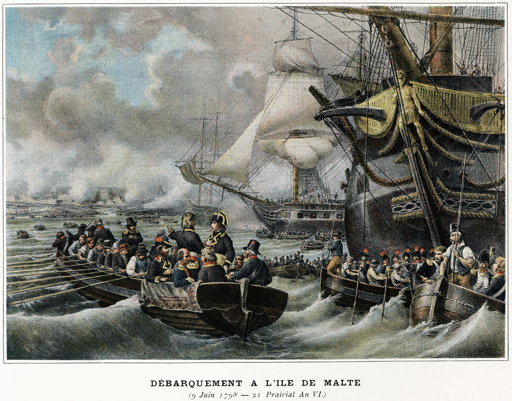 Detail of Debarquement a l'Ile de Malte Illustration in Victoires et Conquetes des Armees Francaises by Corbis