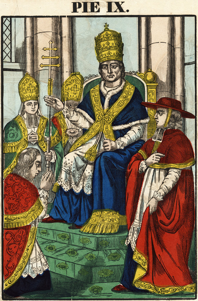 Detail of Pie IX Woodblock Print by Anonymous