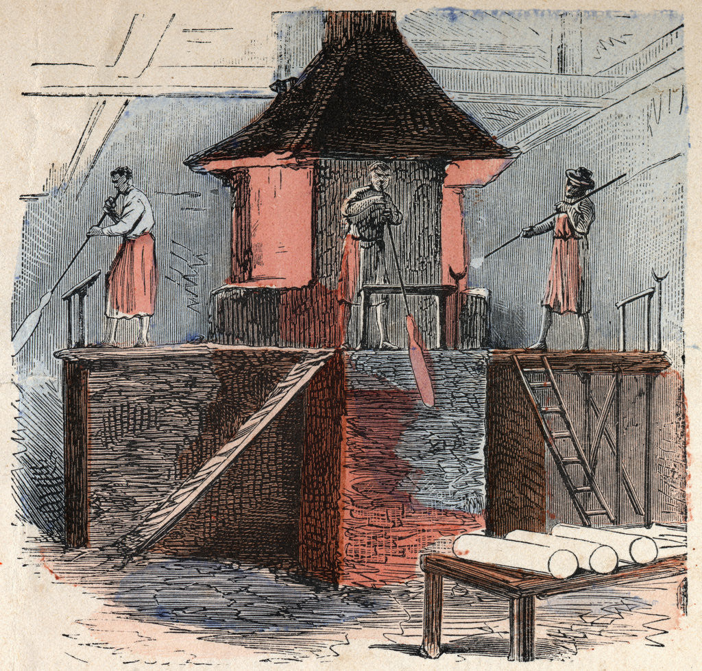 Detail of 19th-Century Illustration of Glass Blowing by Anonymous