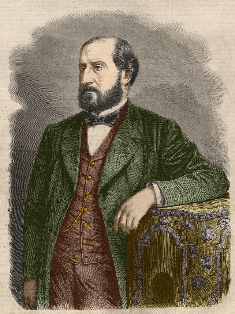 Detail of Emile Augier Engraving by Anonymous