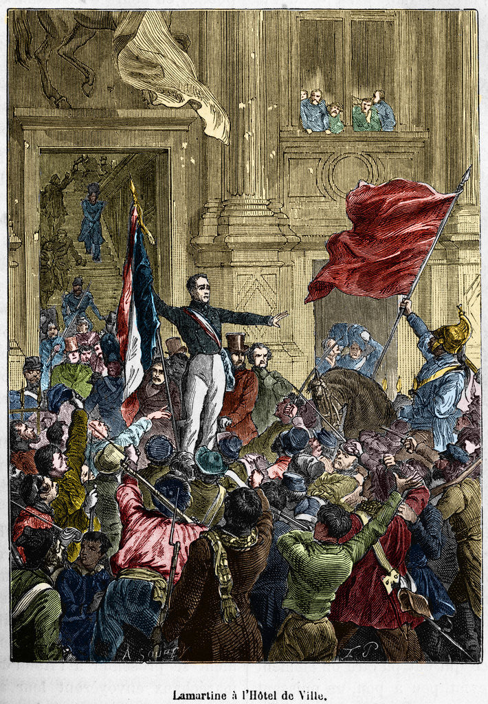 Detail of Lamartine a l'Hotel de Ville. Illustration by Anonymous