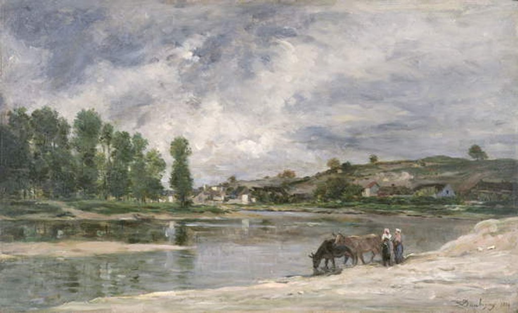 Detail of On the Loire, 1874 by Charles Francois Daubigny