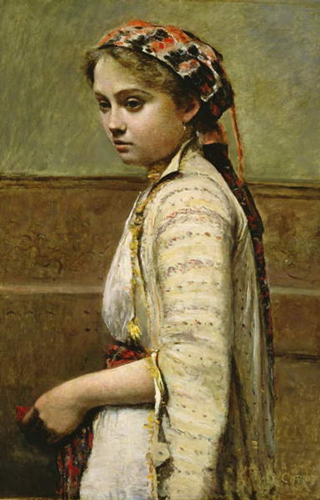 Detail of Greek Girl, Mlle. Dobigny, 1868-70 by Jean Baptiste Camille Corot
