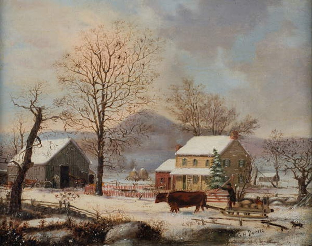 Detail of Winter Scene, 1830-60 by George Henry Durrie
