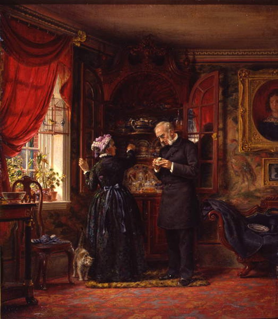 Detail of A Lover of Old China, 1880 by Edward Lamson Henry