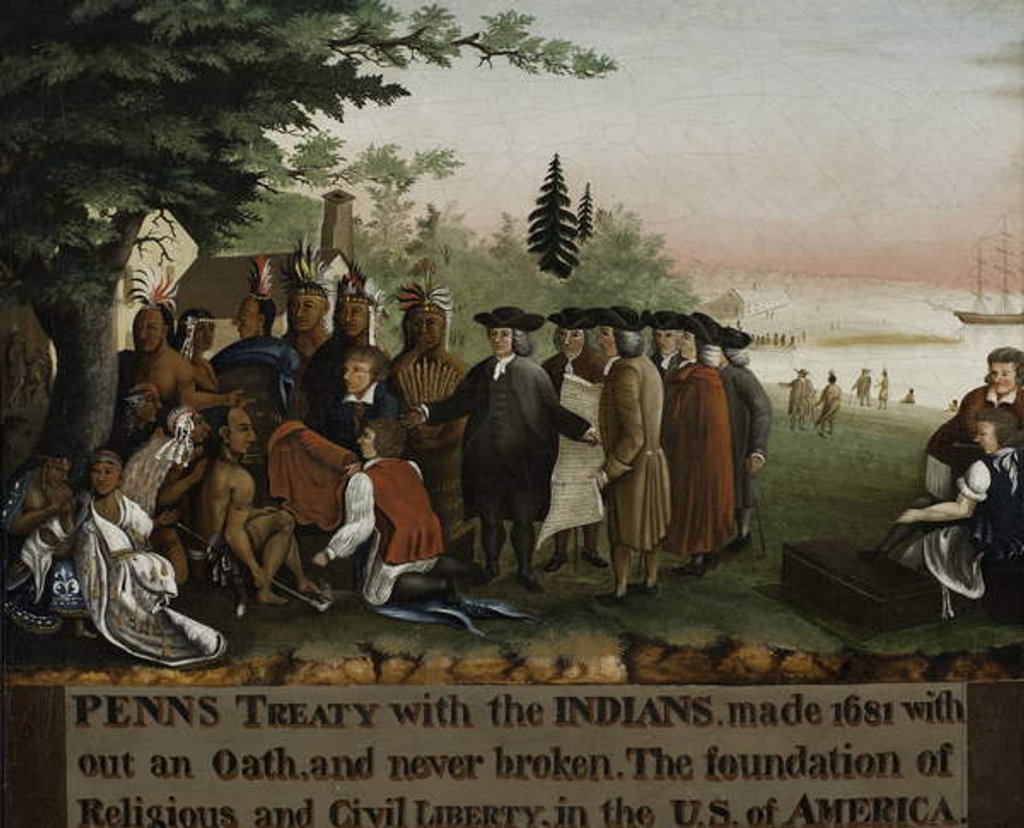 Detail of Penn's Treaty with the Indians, 1840-45 by Edward Hicks