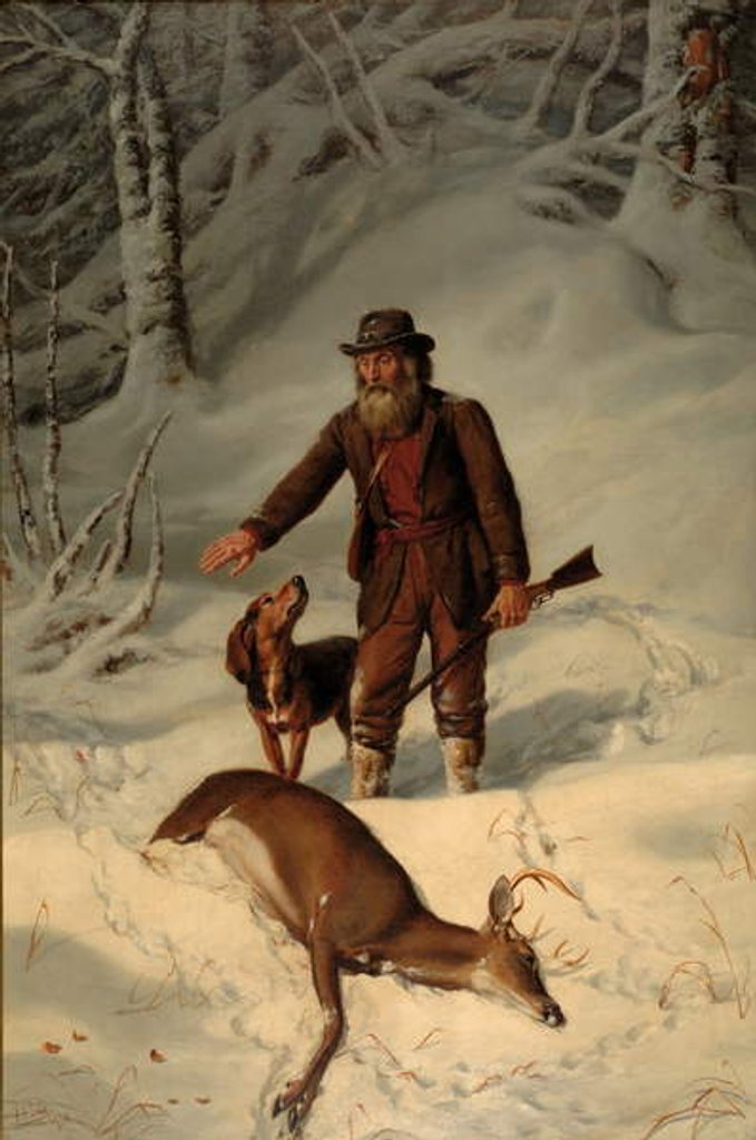 Detail of Captain Parker, Still Hunting in the Snow, 1881 by Arthur Fitzwilliam Tait