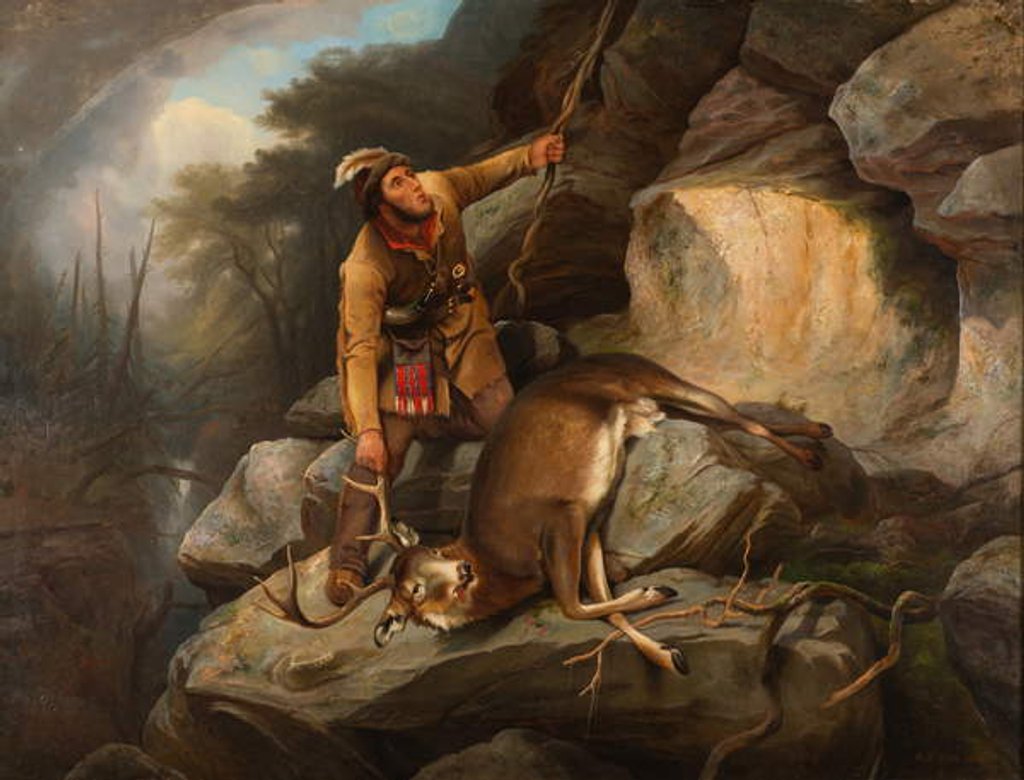 Detail of The Hunter's Dilemma, 1851 by Arthur Fitzwilliam Tait