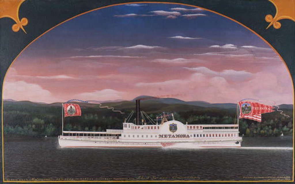 Detail of Paddle Steamboat Metamora, 1859 by James Bard