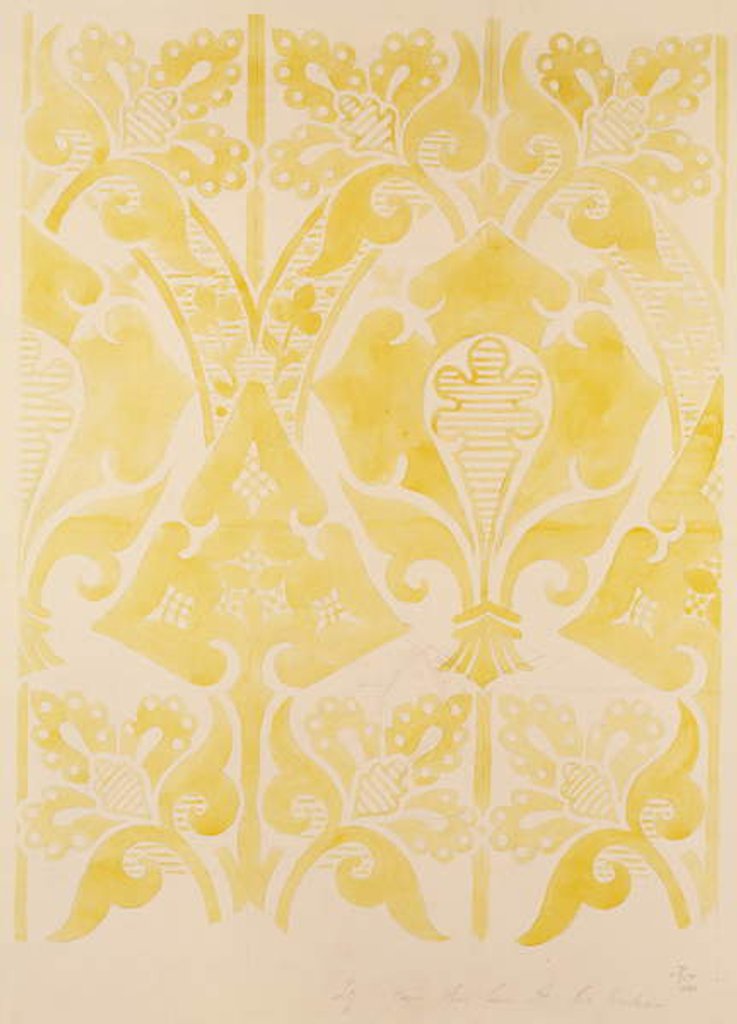 Detail of Design for a velvet or silk brocatelle, 1850 by Augustus Welby Pugin
