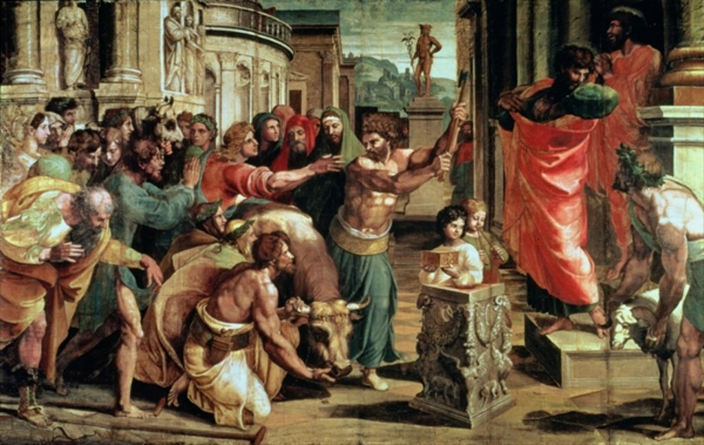 Detail of The Sacrifice at Lystra by Raphael