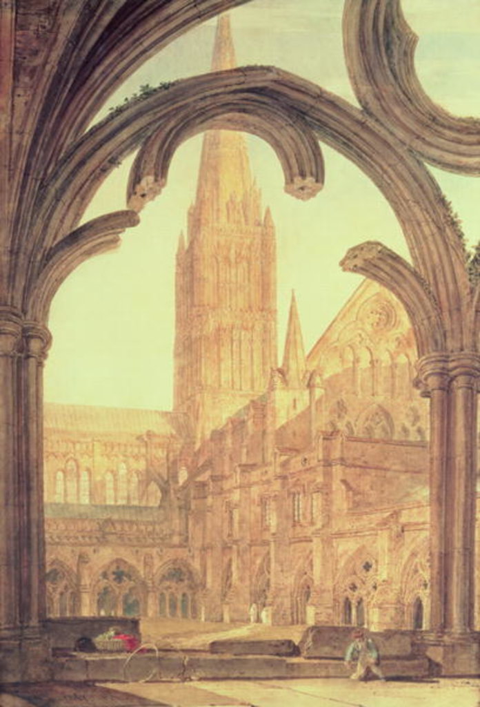 Detail of South View of Salisbury Cathedral from the Cloisters, 1802 by Joseph Mallord William Turner