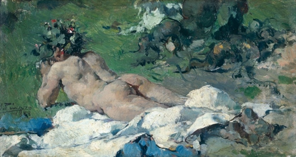 Detail of Study of a Nude, 1888 by Ignacio Pinazo Camarlech