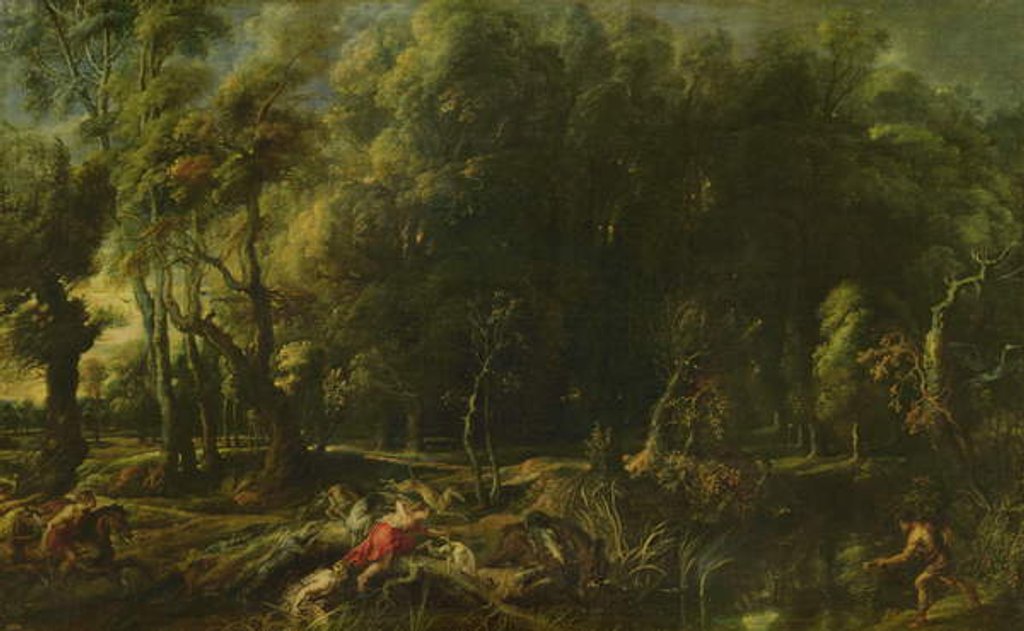 Detail of Landscape with the Hunt of the Calydonian Boar, before by Peter Paul Rubens