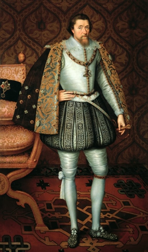 Detail of King James I of England by Paul van Somer