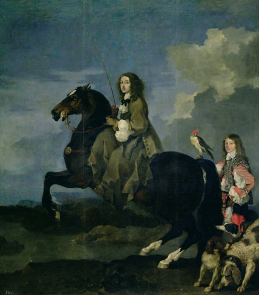 Detail of Christina of Sweden on Horseback, 1653 by Sebastien Bourdon