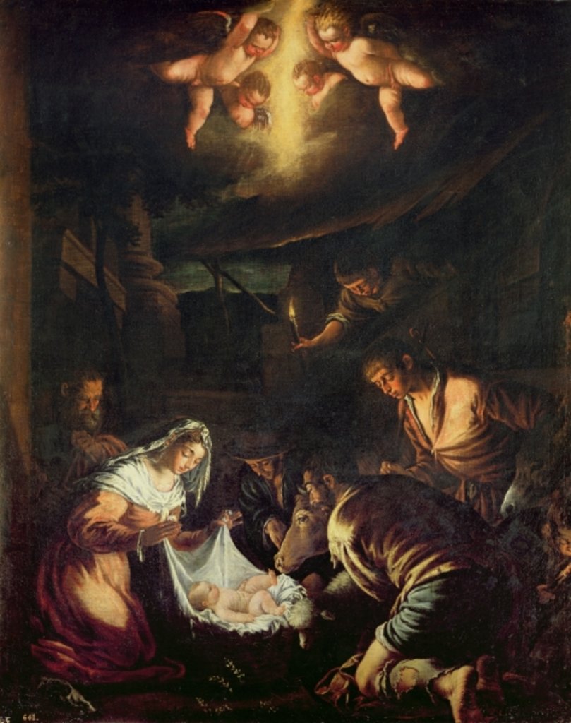 Detail of The Adoration of the Shepherds by Jacopo Bassano