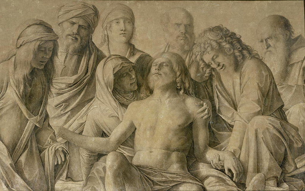 Detail of Pieta, The Dead Christ by Giovanni Bellini