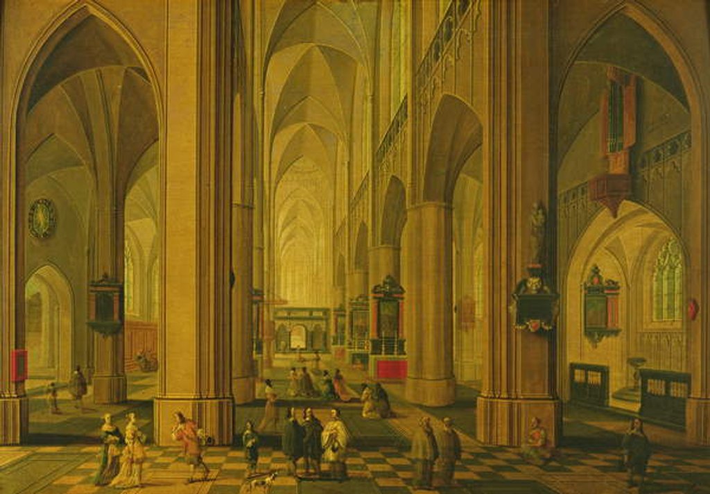 Detail of Interior of a Church at Antwerp, c.1660 by Pieter the Elder Neeffs