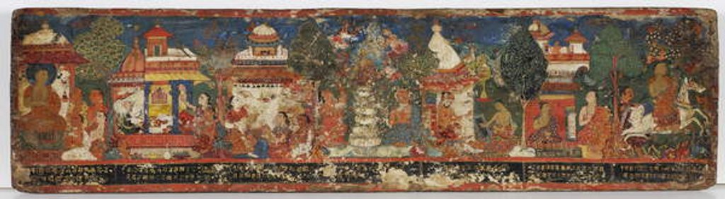 Detail of Buddhist manuscript cover by Nepalese School