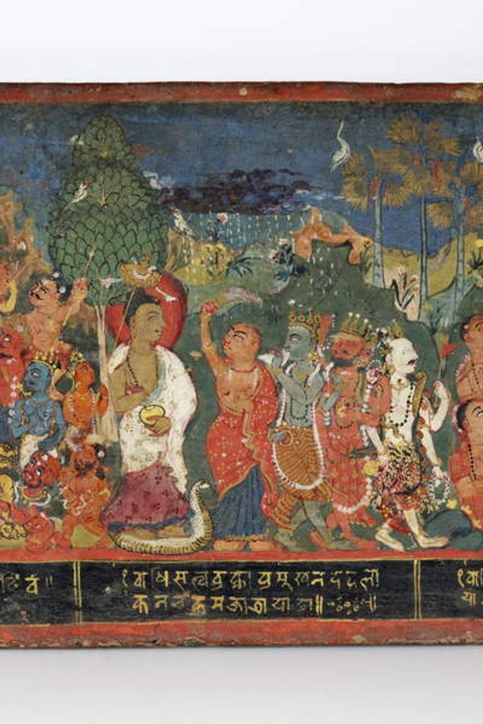 Detail of Detail from a Buddhist manuscript cover by Nepalese School
