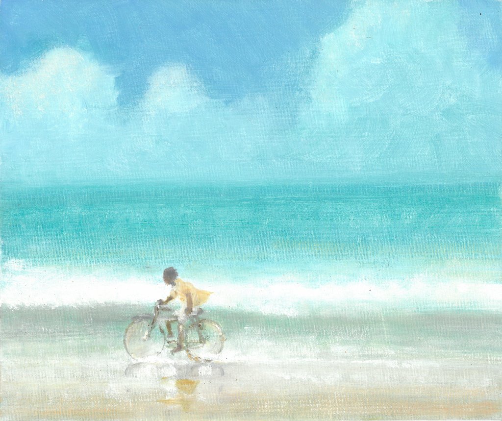 Detail of Boy on Bicycle by Lincoln Seligman