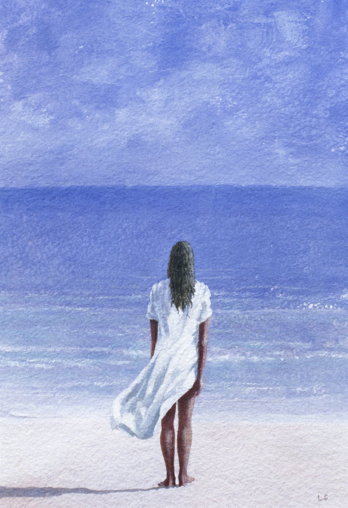 Detail of Girl on beach, 1995 by Lincoln Seligman
