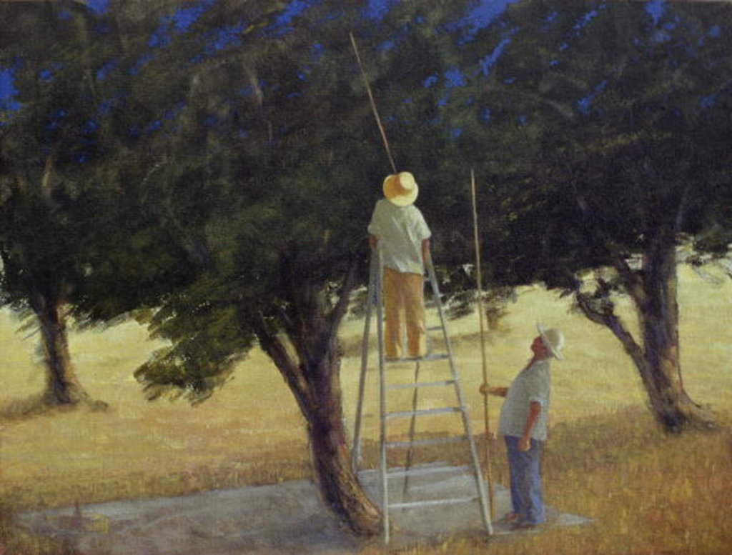 Detail of Olive Pickers, 1985 by Lincoln Seligman