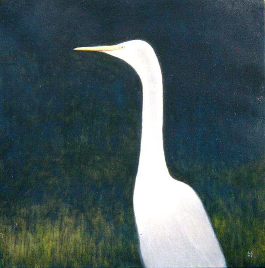 Detail of White Egret by Lincoln Seligman