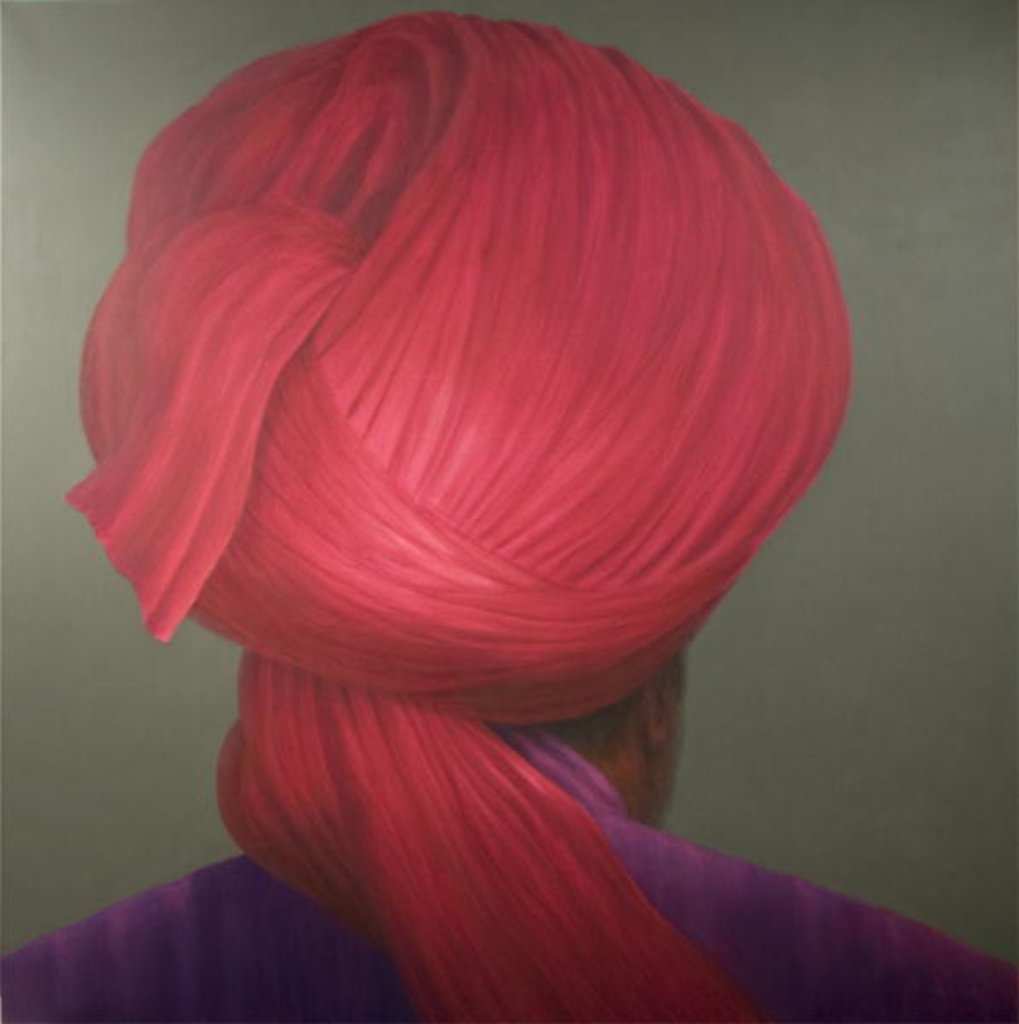 Detail of Red Turban, Purple Coat by Lincoln Seligman