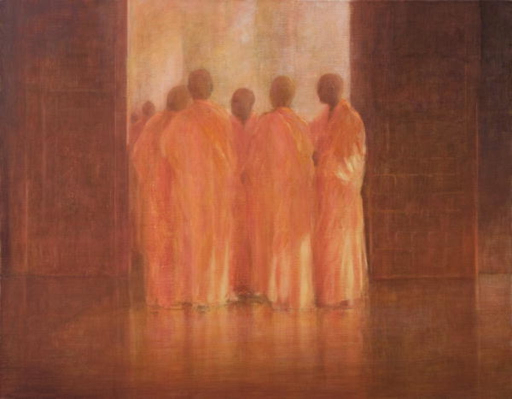 Detail of Group of Monks, Vietnam by Lincoln Seligman