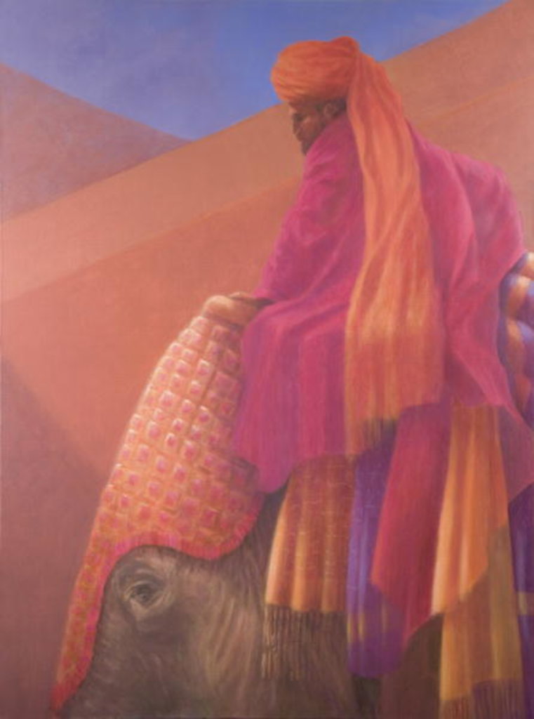 Detail of Mahout and Elephant by Lincoln Seligman