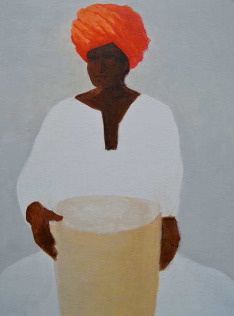 Detail of Drummer, Red Turban by Lincoln Seligman