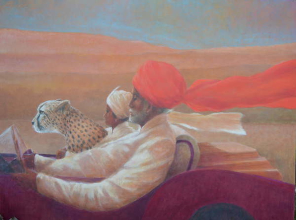 Detail of Maharaja, Boy and Cheetah 1 by Lincoln Seligman