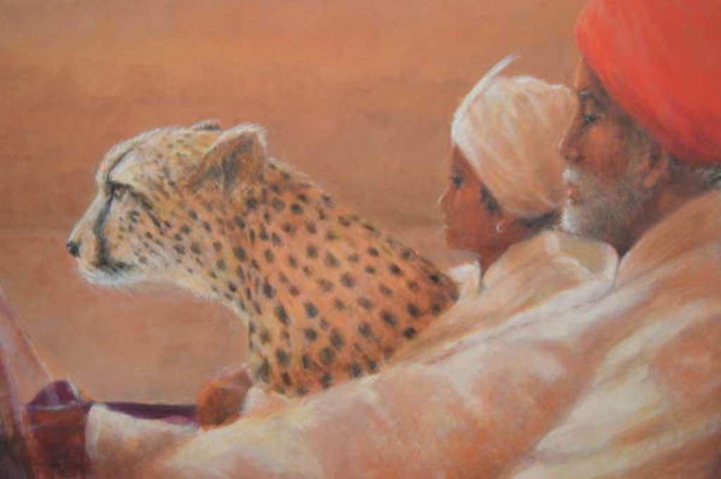 Detail of Maharaja, Boy and Cheetah 2 by Lincoln Seligman
