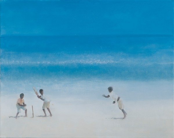 Detail of Cricket on the beach, 2012 by Lincoln Seligman