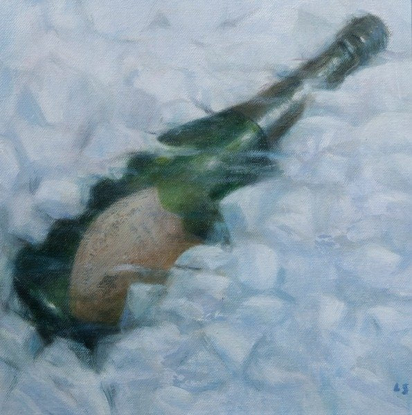 Detail of Champagne on ice, 2012 by Lincoln Seligman
