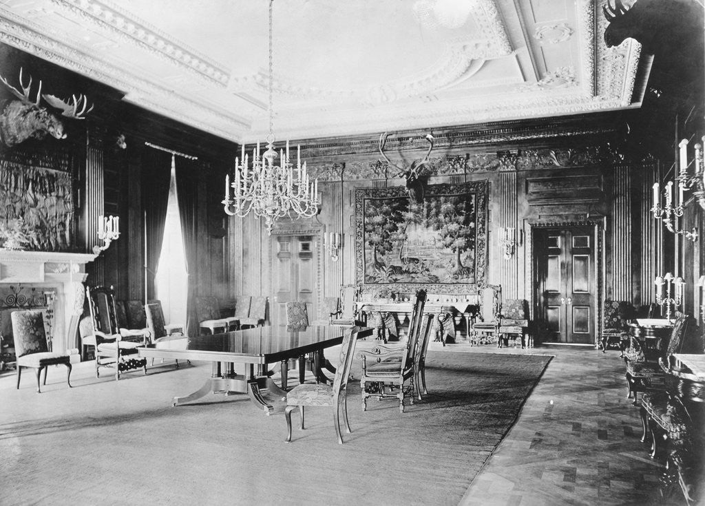 Detail of Interior of Early State Dining Room of White House by Anonymous