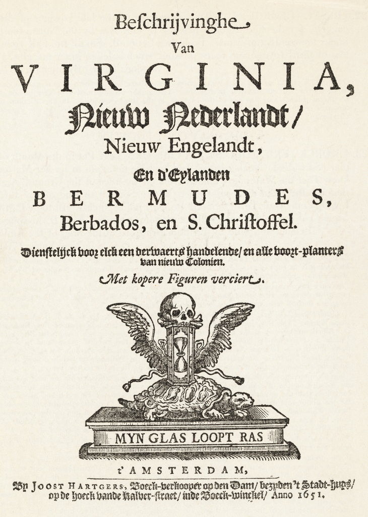 Detail of Title Page for Book Describing New World by Anonymous