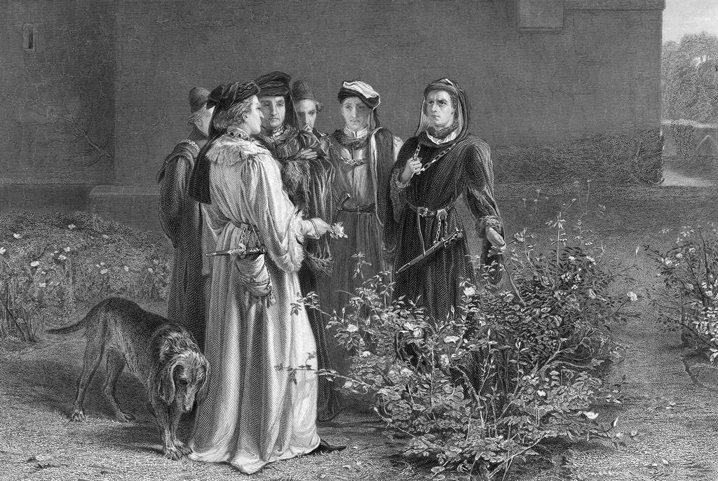 Detail of Noblemen in a Garden by Anonymous