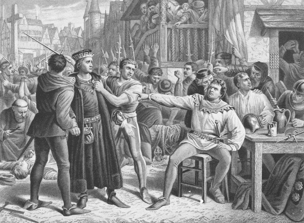 Detail of Lord Saye and Sele Being Brought to Jack Cade by Anonymous