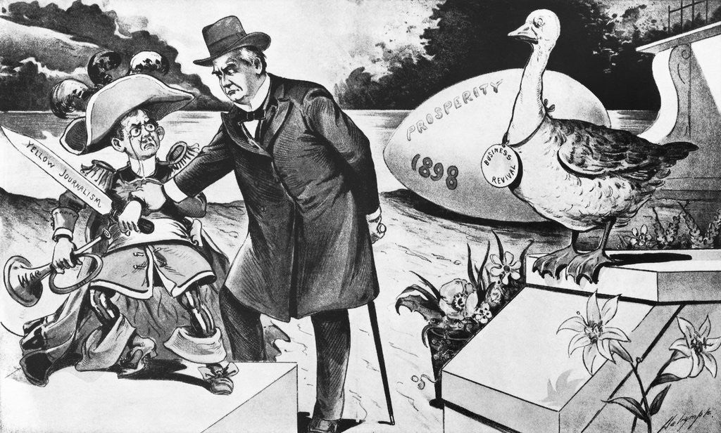 Detail of Cartoon of William McKinley Trying to Stop Yellow Journalism by Anonymous