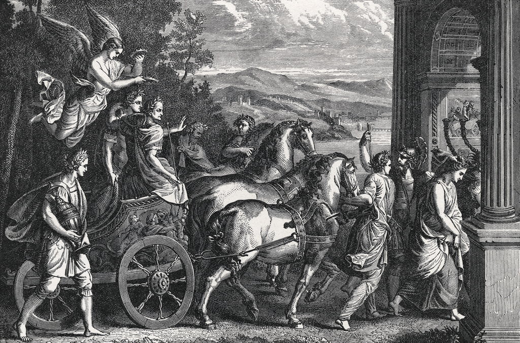 Detail of Vespassian Riding Chariot/Followers/Illu by Anonymous