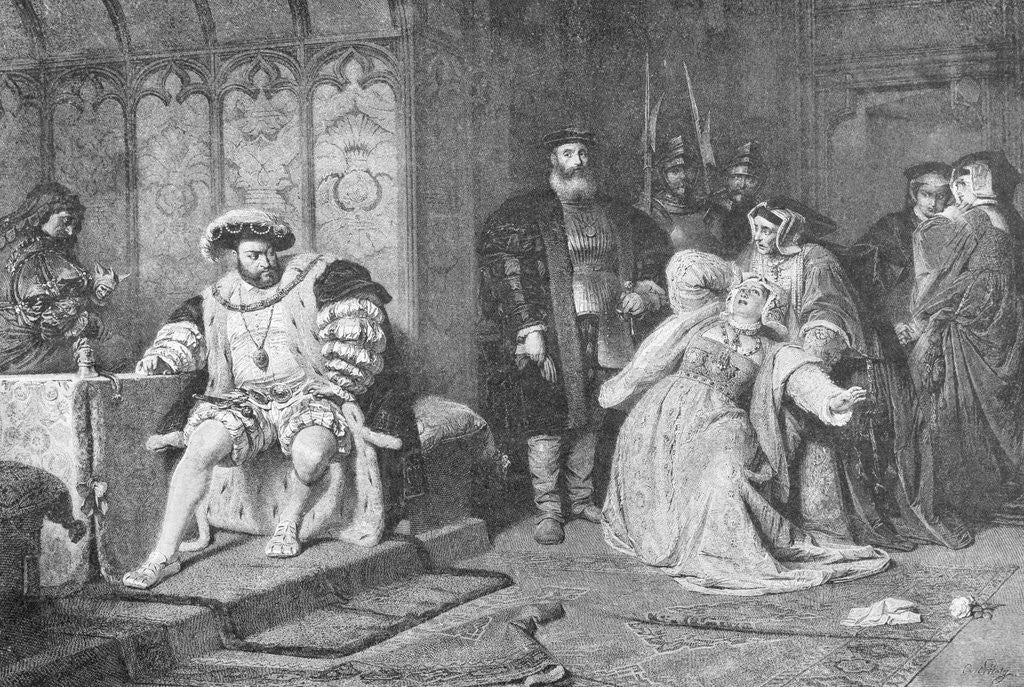 Detail of Illustration of Anne Boleyn Fainting Before Henry VIII by Anonymous