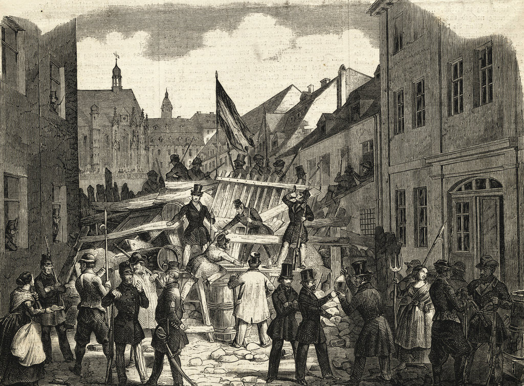 Detail of Citizens near Wooden Heap by Anonymous