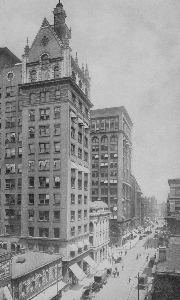 Detail of Aerial View of Busy St. Louis Street by Anonymous