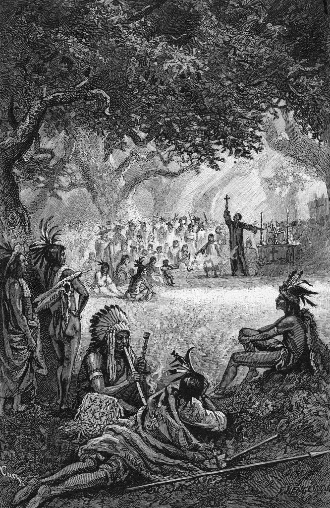 Detail of Jesuit Missionaries in California by Anonymous