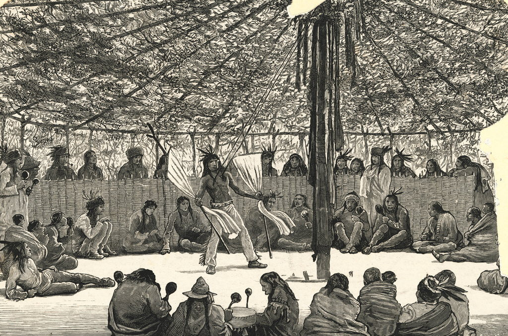 Detail of Illustration of Ceremonial Sun Dance by Anonymous